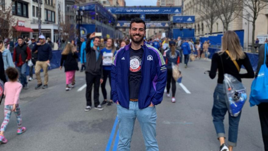 Jake at the Boston Marathon
