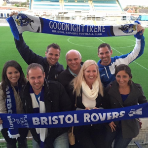 The Luker Family enjoying a football match with supporting the Bristol Rovers. 